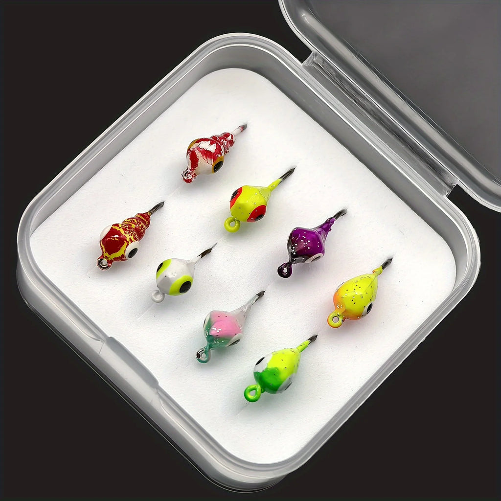 ANFS Ice Fishing Lures Ice Fishing Jigs Ice Fishing Gear Hard Fishing Lures and Jigs Walleye Ice Fishing Kit 8pcs/32pcs