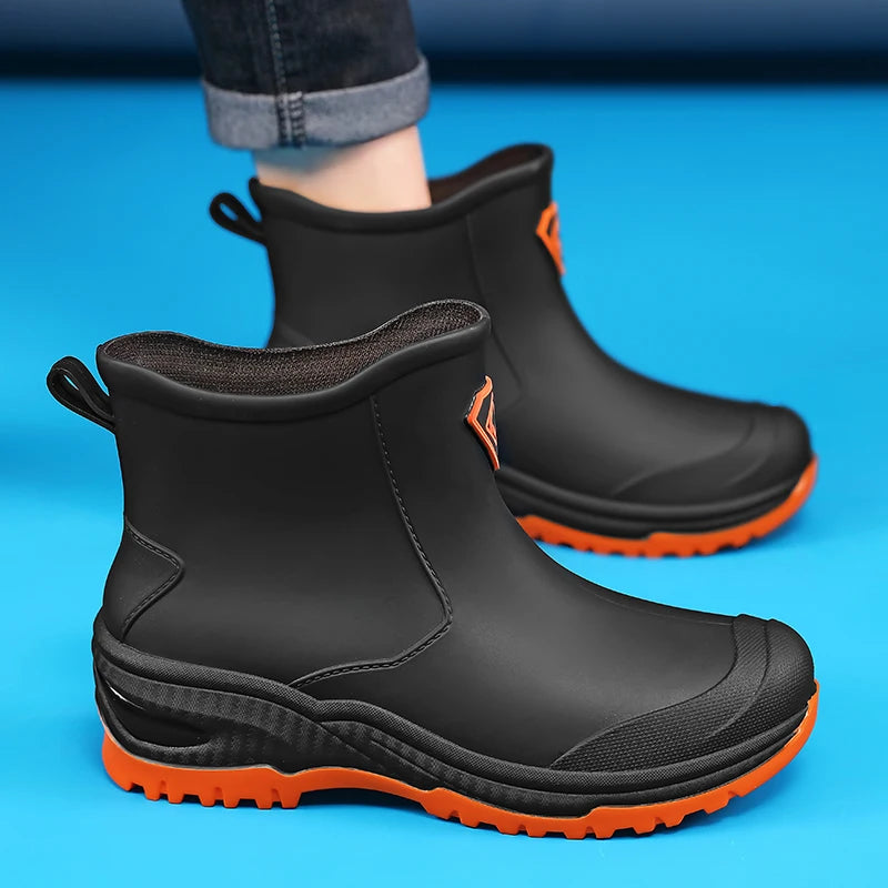 Men's & Woman's Rain Boots Outdoor Wear-Resistant Mountaineering Fishing Non-Slip Short-Tube Waterproof Water Shoes Rain Boots