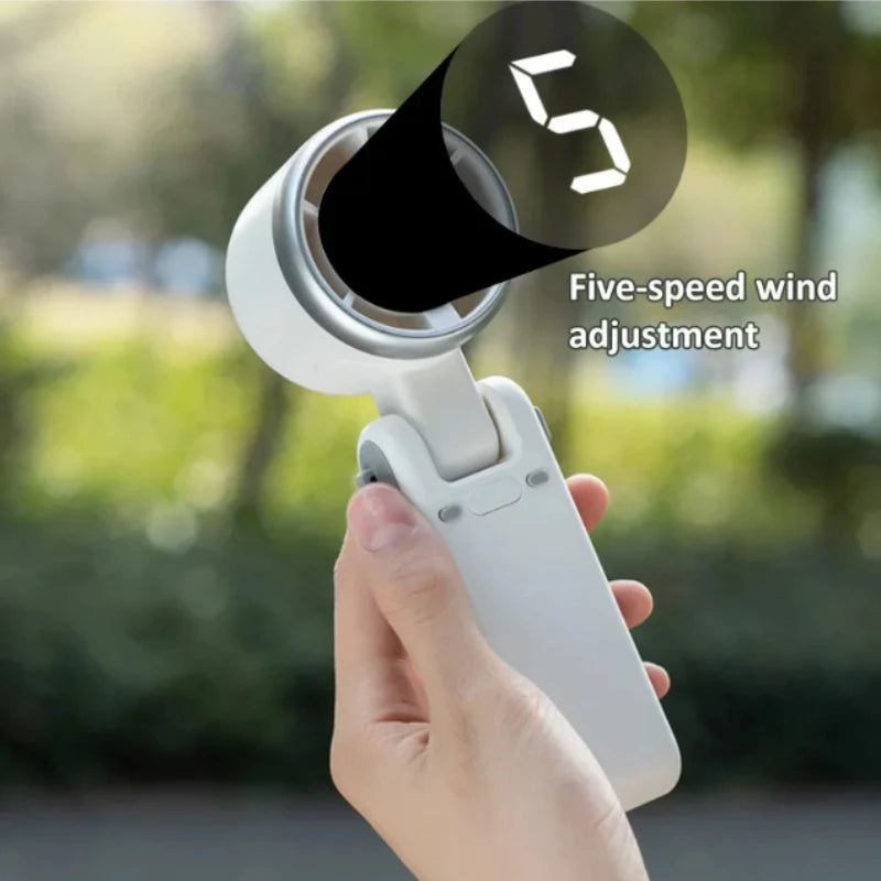 Summer Hanging Neck Fan Outdoor 180 Degree Folding Desktop Mini Fan Hand-held Folding High-speed Powerful Turbo Portable Fans