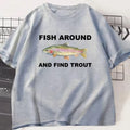 Funny Colorful Fish Print Shirts Humor Tee Short Sleeve Unisex Men Women Clothes Tops New Style Hot Sale Fishing T-shirt for Men