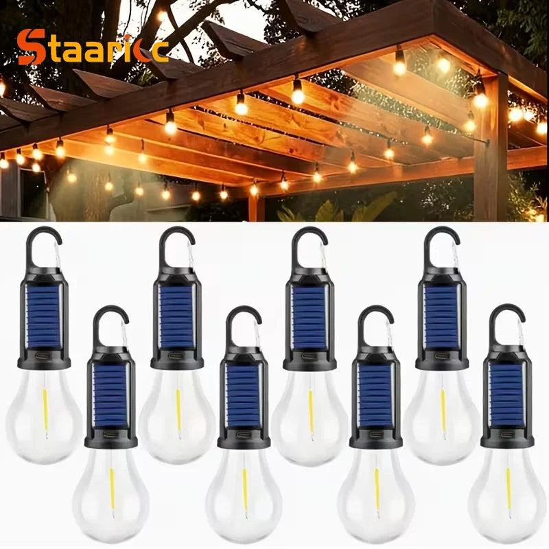 Solar Powered Camping Light Portable Led Camping Light Super Bright Solar Lantern for Emergency Waterproof Rechargeable Tent