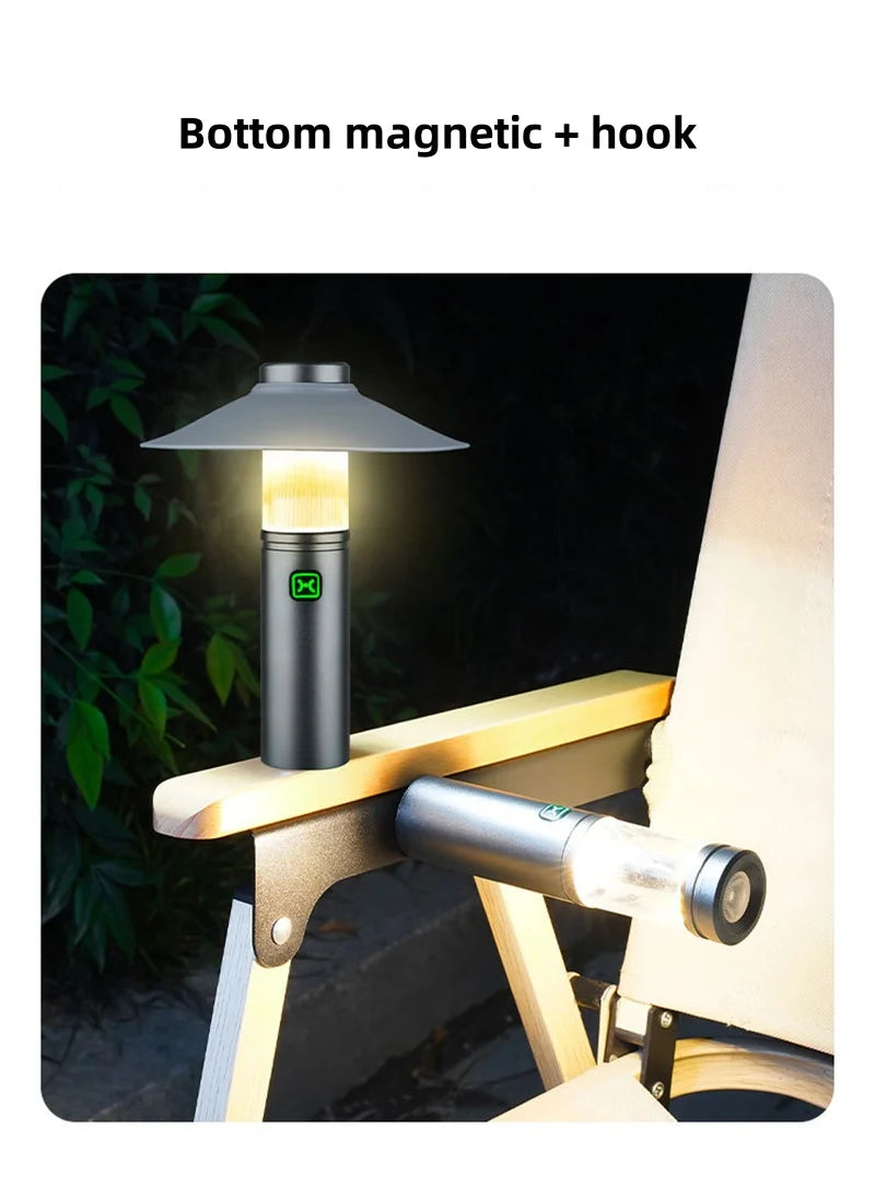 LED Camping Lights Portable Rechargeable Outdoor Waterproof Camping Tent Lamp Multifunctional Emergency Ambient Hanging Light