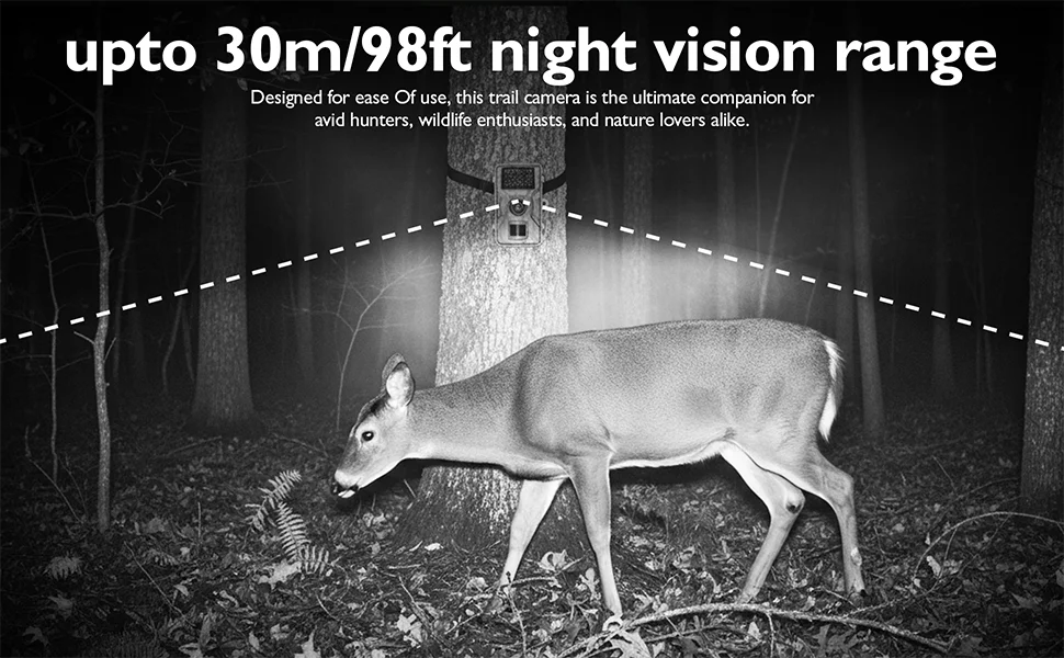 Hunting Trail Camera 1080P Wildlife Activated Trigger Time Infrared Night Vision IP66 Waterproof Hunting Outdoor Wildlife