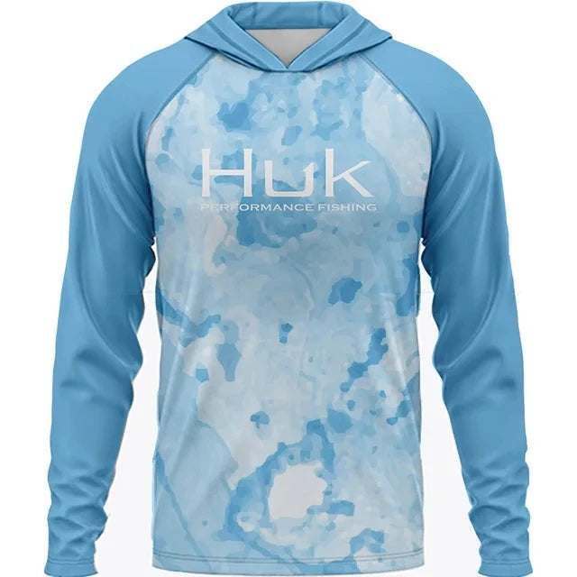 Summer Fishing Shirts HUK Long Sleeve Hooded Fishing Clothing Men's Upf 50+ Jerseys Breathabble Fishing T-shirts Camisa De Pesca