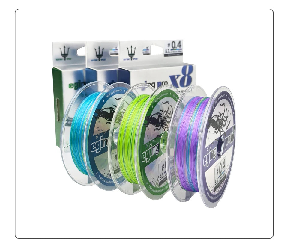 New Fishing Line 150M X8 Shrimp Egi 8 Braided Fishing thread Cuttlefish Squid PE Line Octopus Bait Multifilament Line Sea Tackle