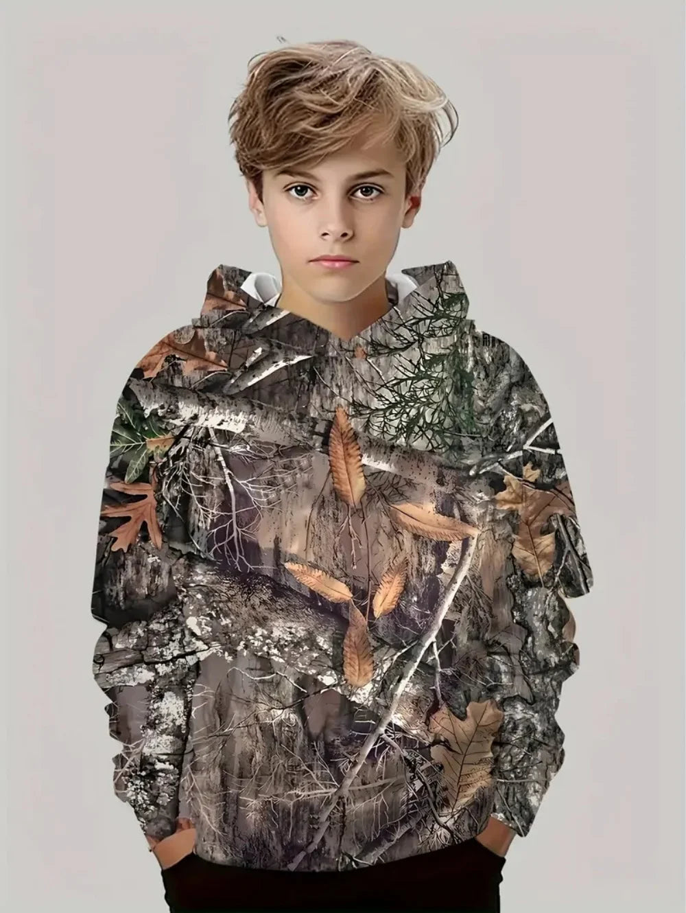 Camouflage Hunting Hoodies Forest Print Boy Clothes Outdoor Sports Long Sleeve Trip Tactical Training Esweatshirt Kids Clothing