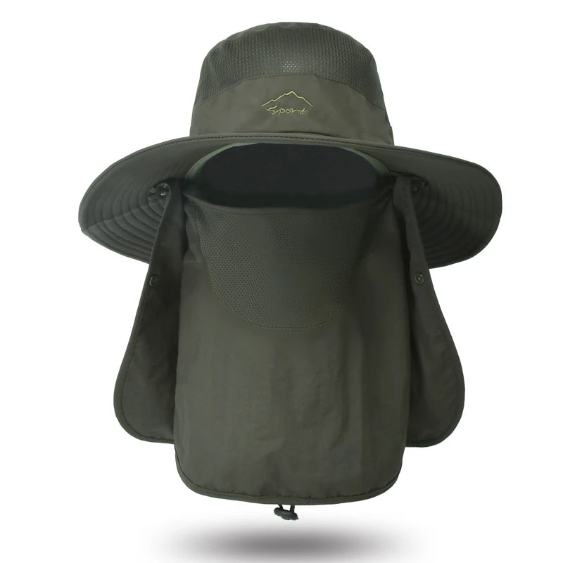 Fisherman's hat, male/womans sun hat, summer outdoor quick drying sun hat, fishing breathable sun hat, female face mask hat