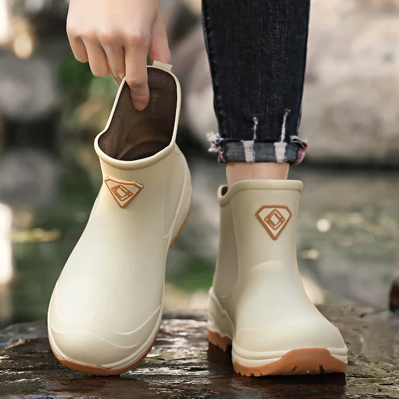 Men's & Woman's Rain Boots Outdoor Wear-Resistant Mountaineering Fishing Non-Slip Short-Tube Waterproof Water Shoes Rain Boots