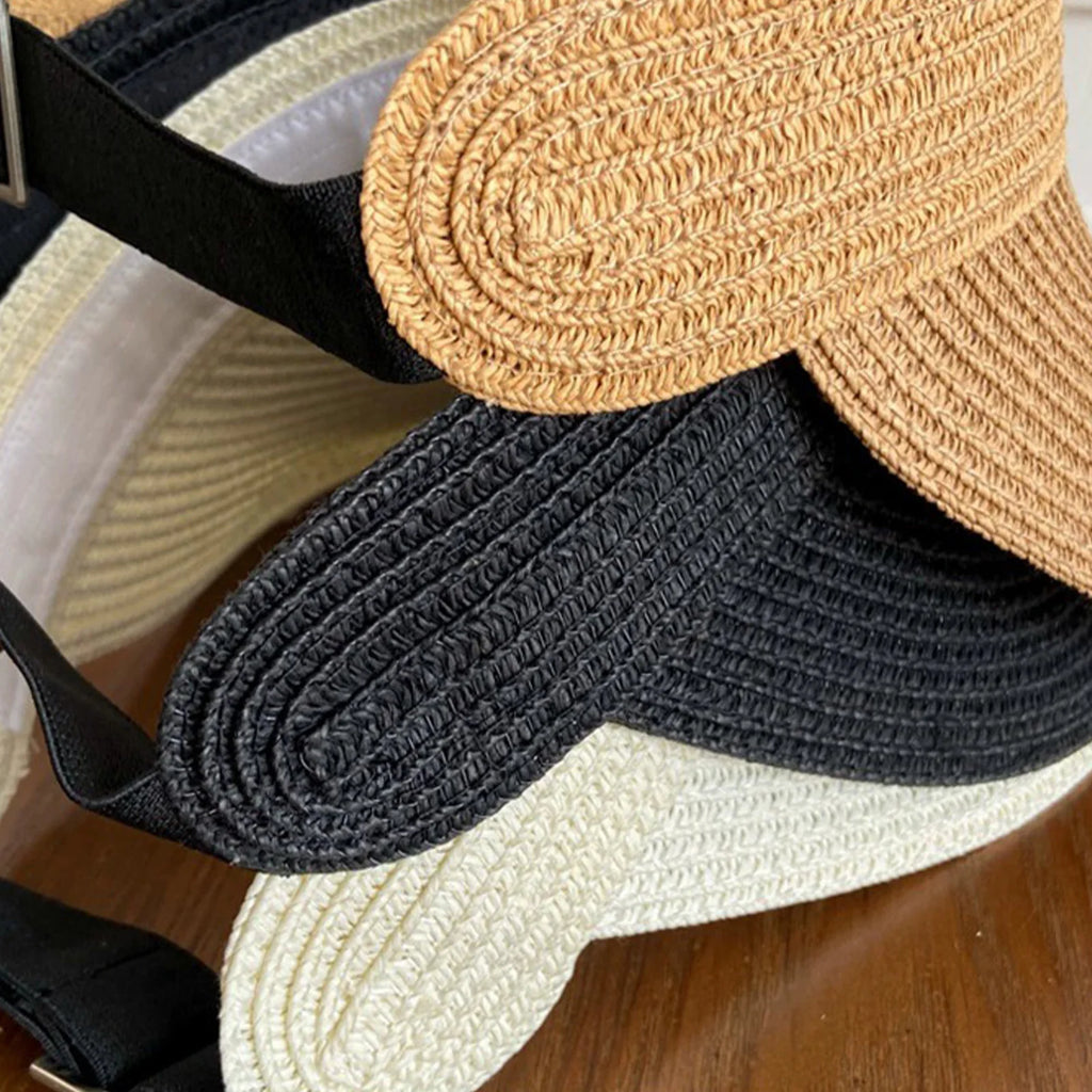 Sunshade Fishing Hat For Men And Women Trendy Grass Woven Hollow Roof Wide Eave Hat Outdoor Camping Fishing Hiking Sun Hat