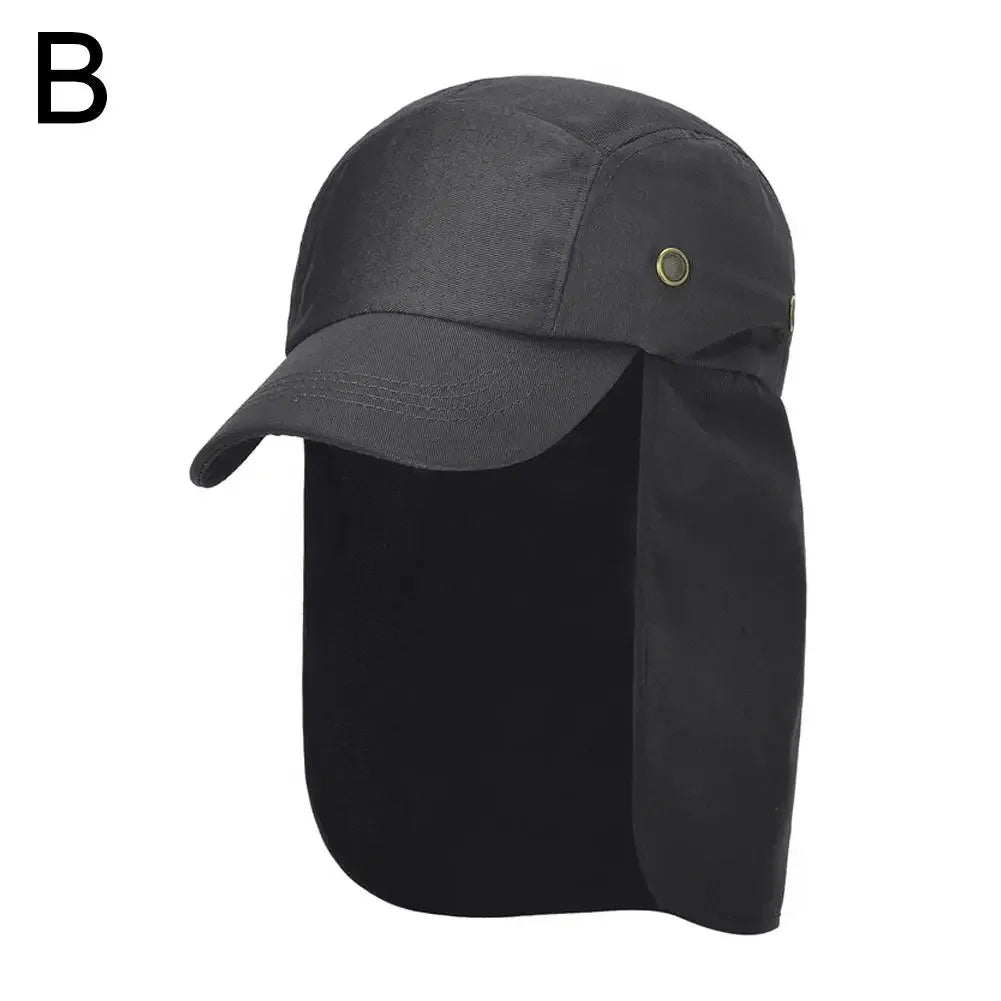 Outdoor fishing Fisherman hat Adjustable camping trip cap cape protection neck UV sun breathable extended edge R1P8