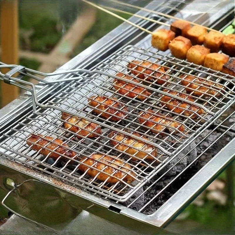 Grill Basket bbq net BBQ Basket Large Folding Grill Basket with Removable Handle.Grill Baskets for Outdoor Grill