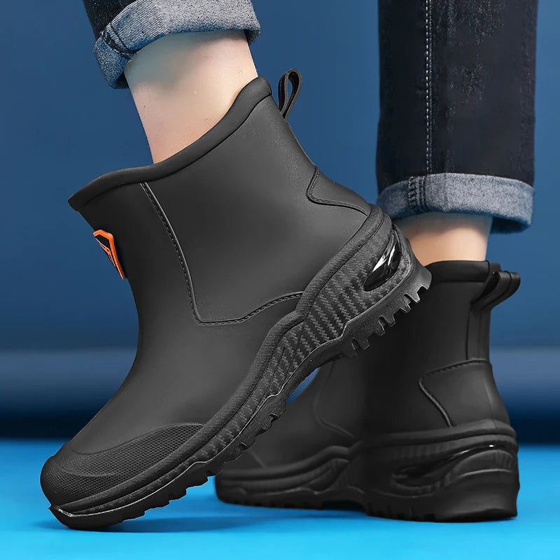Men's & Woman's Rain Boots Outdoor Wear-Resistant Mountaineering Fishing Non-Slip Short-Tube Waterproof Water Shoes Rain Boots