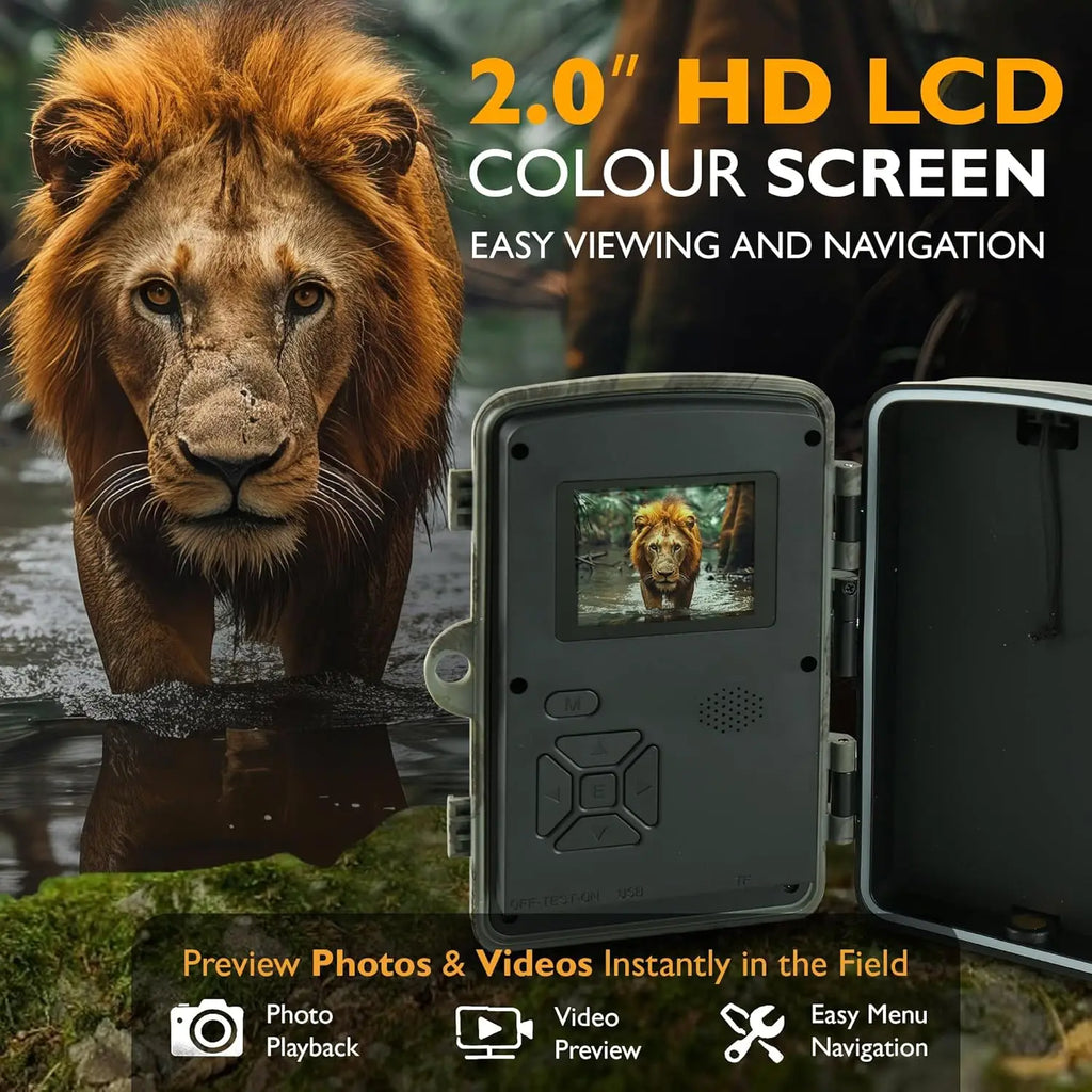 Hunting Trail Camera 1080P Wildlife Activated Trigger Time Infrared Night Vision IP66 Waterproof Hunting Outdoor Wildlife
