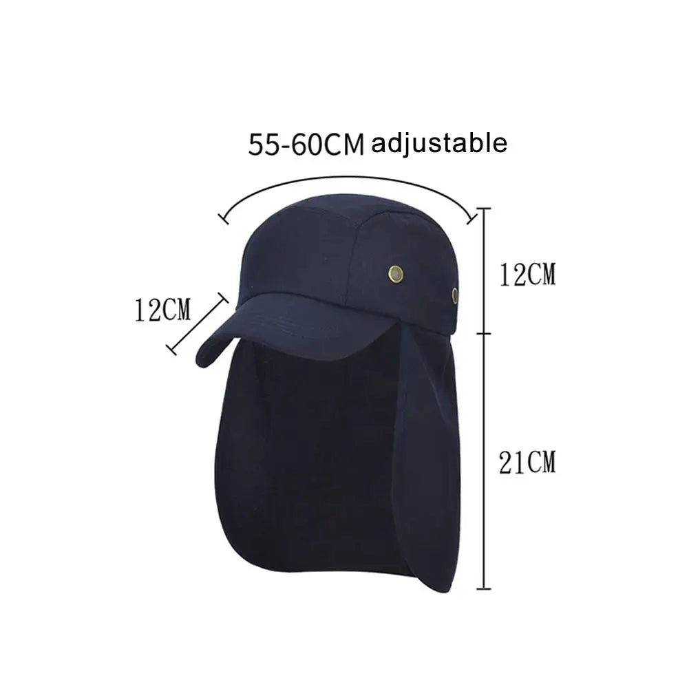 Outdoor fishing Fisherman hat Adjustable camping trip cap cape protection neck UV sun breathable extended edge R1P8
