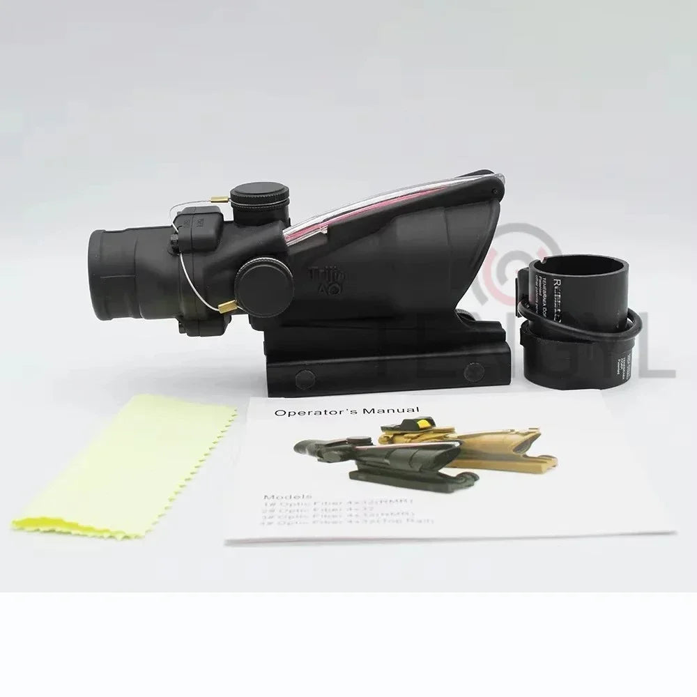 Hunting  4x32 Fiber Illuminated Red Chevron Scope with Killflash and Embossed Logo Rifle Scope Ar 15
