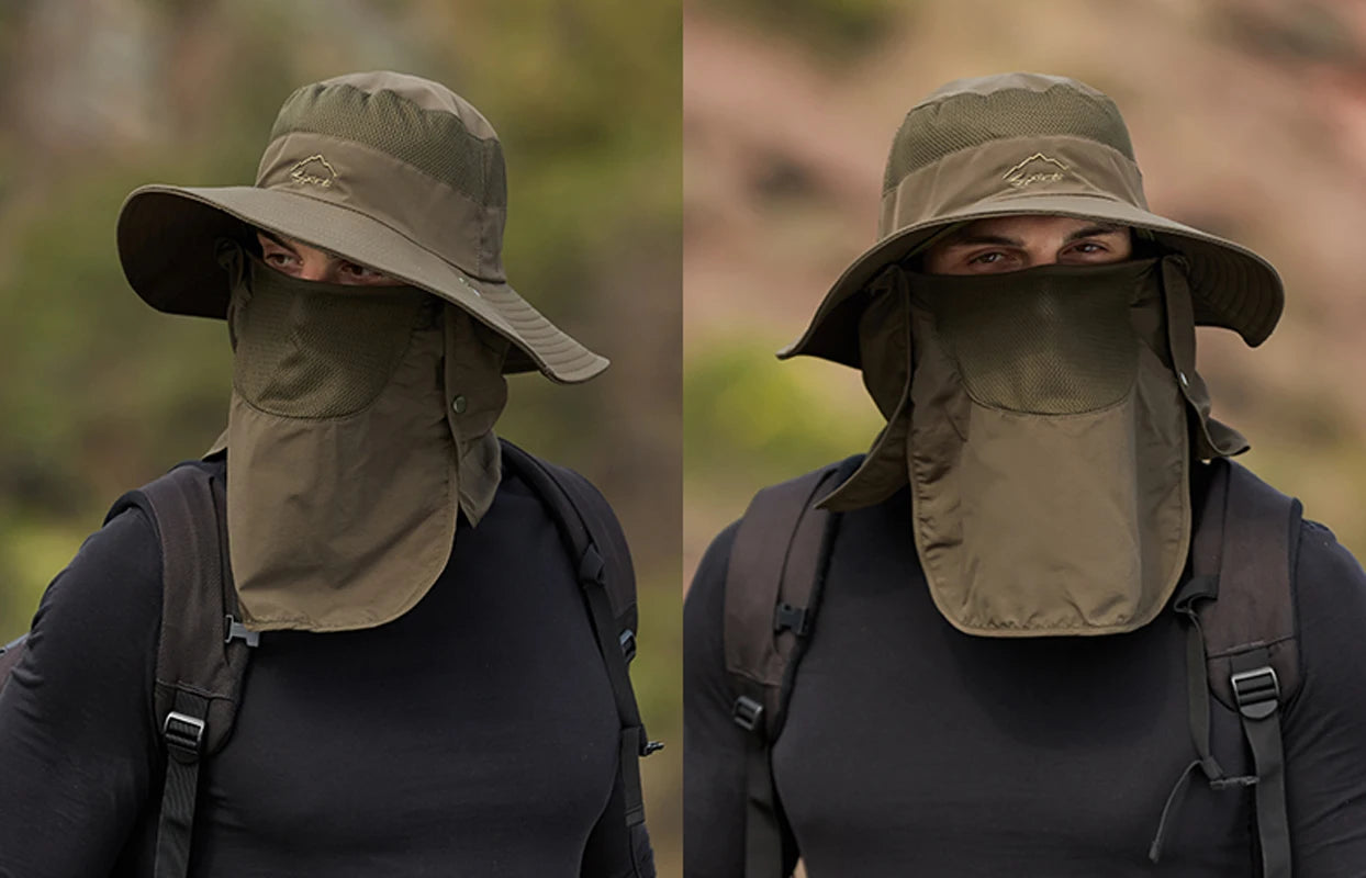 Fisherman's hat, male/womans sun hat, summer outdoor quick drying sun hat, fishing breathable sun hat, female face mask hat