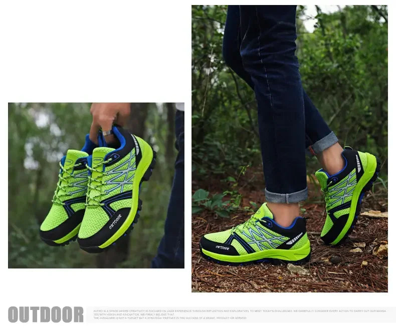 Men's Outdoor Hiking Boots Lightweight Running Shoes Anti Slip and Wear-resistant Rubber Soles Mesh Breathable Sports Shoes 2025