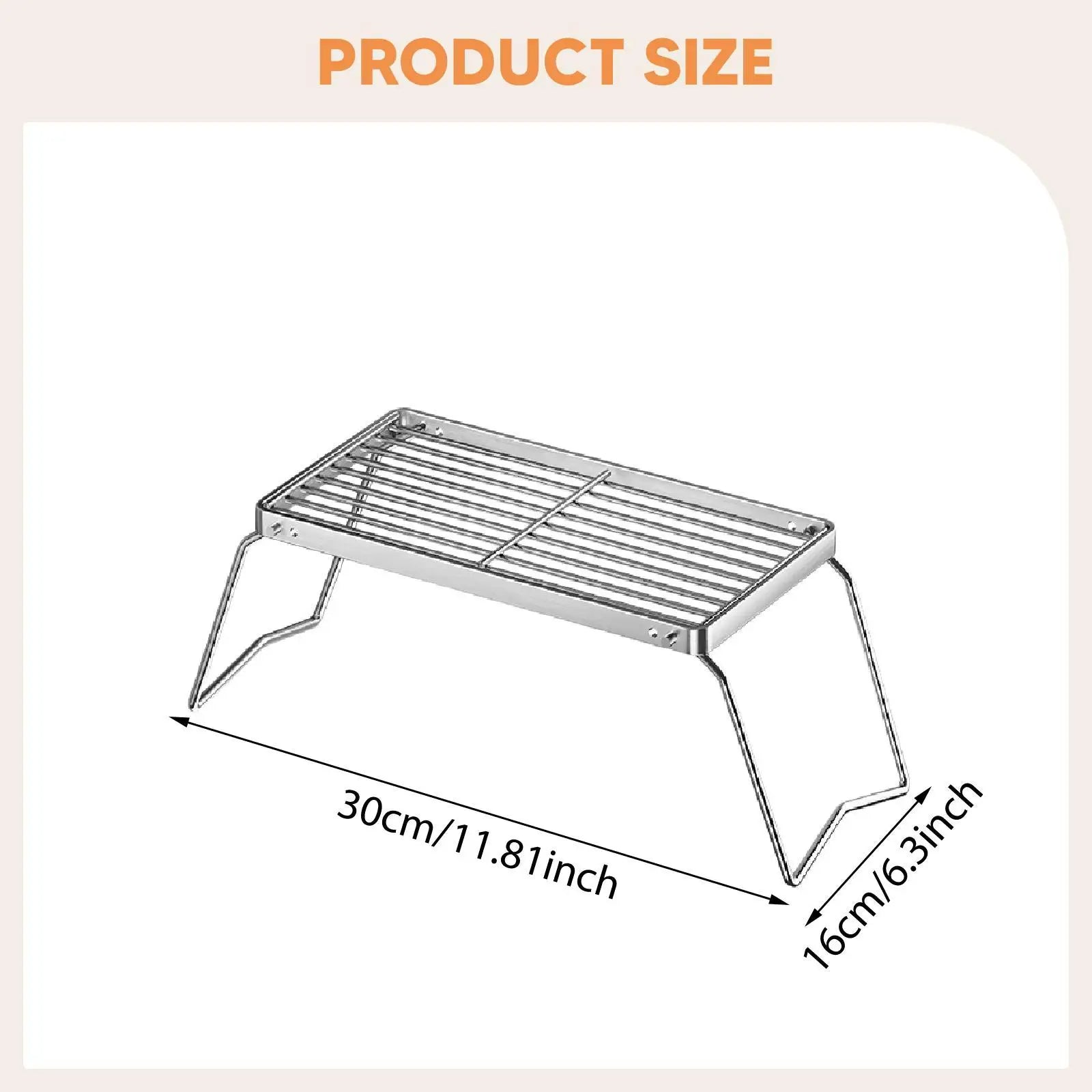 Multipurpose Folding Campfire Grill Rack Space Saving Practical Outdoor BBQ Cooking Grilling Equipment for Camping Travel