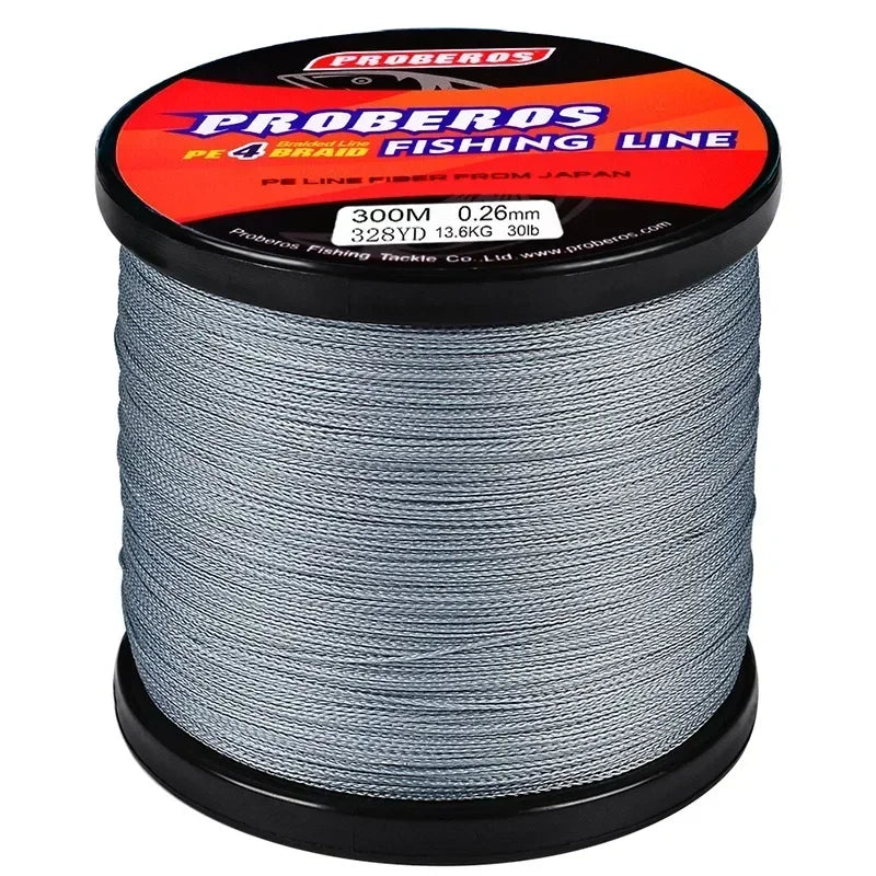 Fishing Line 300M, Durable Dyneema Material, Grey/Yellow/Blue/Green/Red, for Sea Fishing and Rock Fishing Main Line