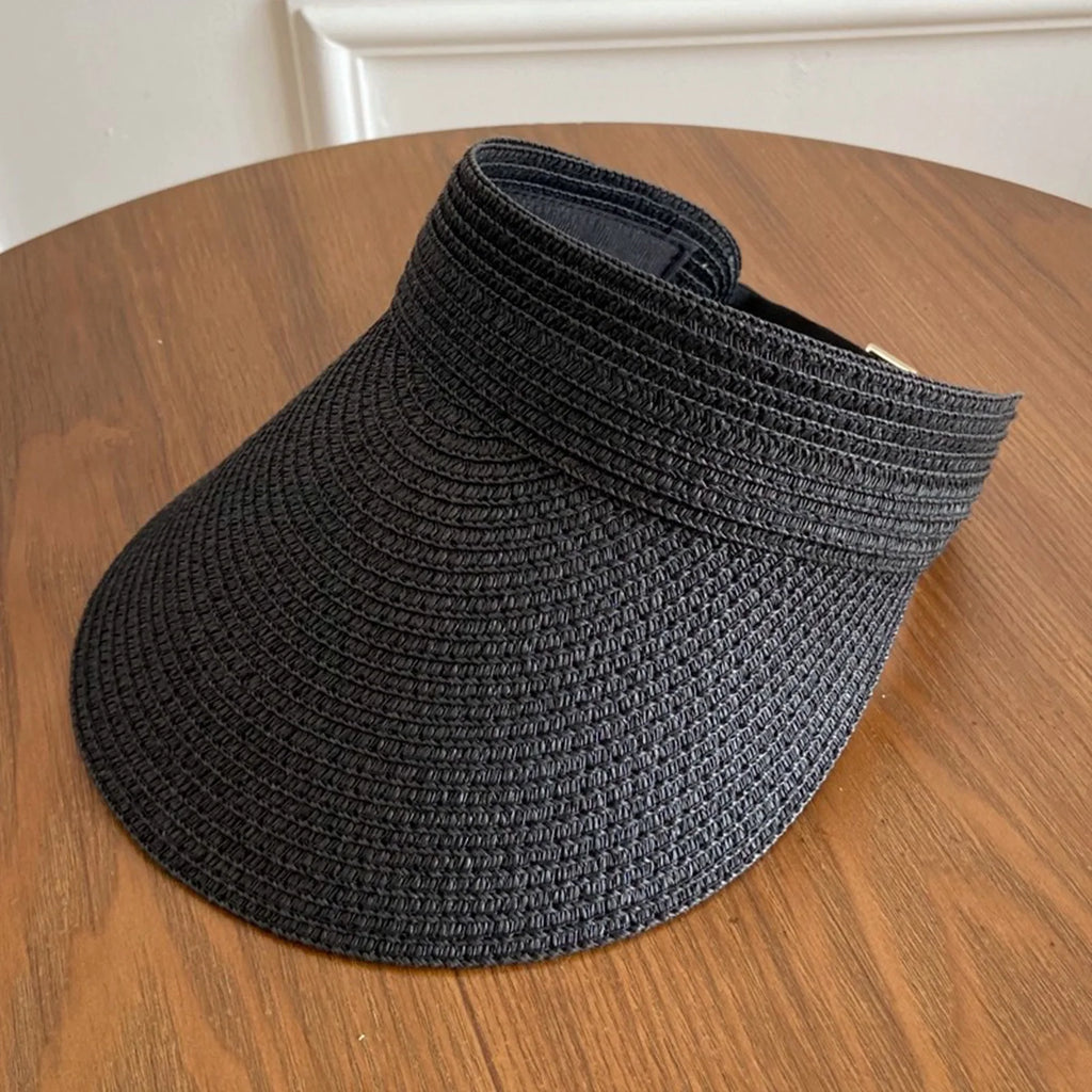 Sunshade Fishing Hat For Men And Women Trendy Grass Woven Hollow Roof Wide Eave Hat Outdoor Camping Fishing Hiking Sun Hat