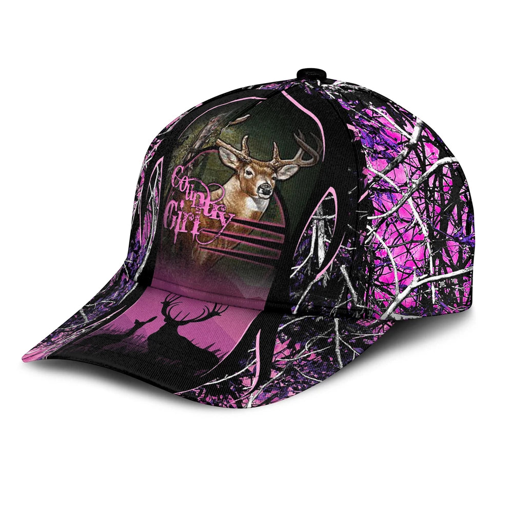 Deer Hunting Camo Baseball Cap with Deer Head & Antlers Design for Outdoor Hunting Gear Camouflage Hat Sport Unisex Snapback