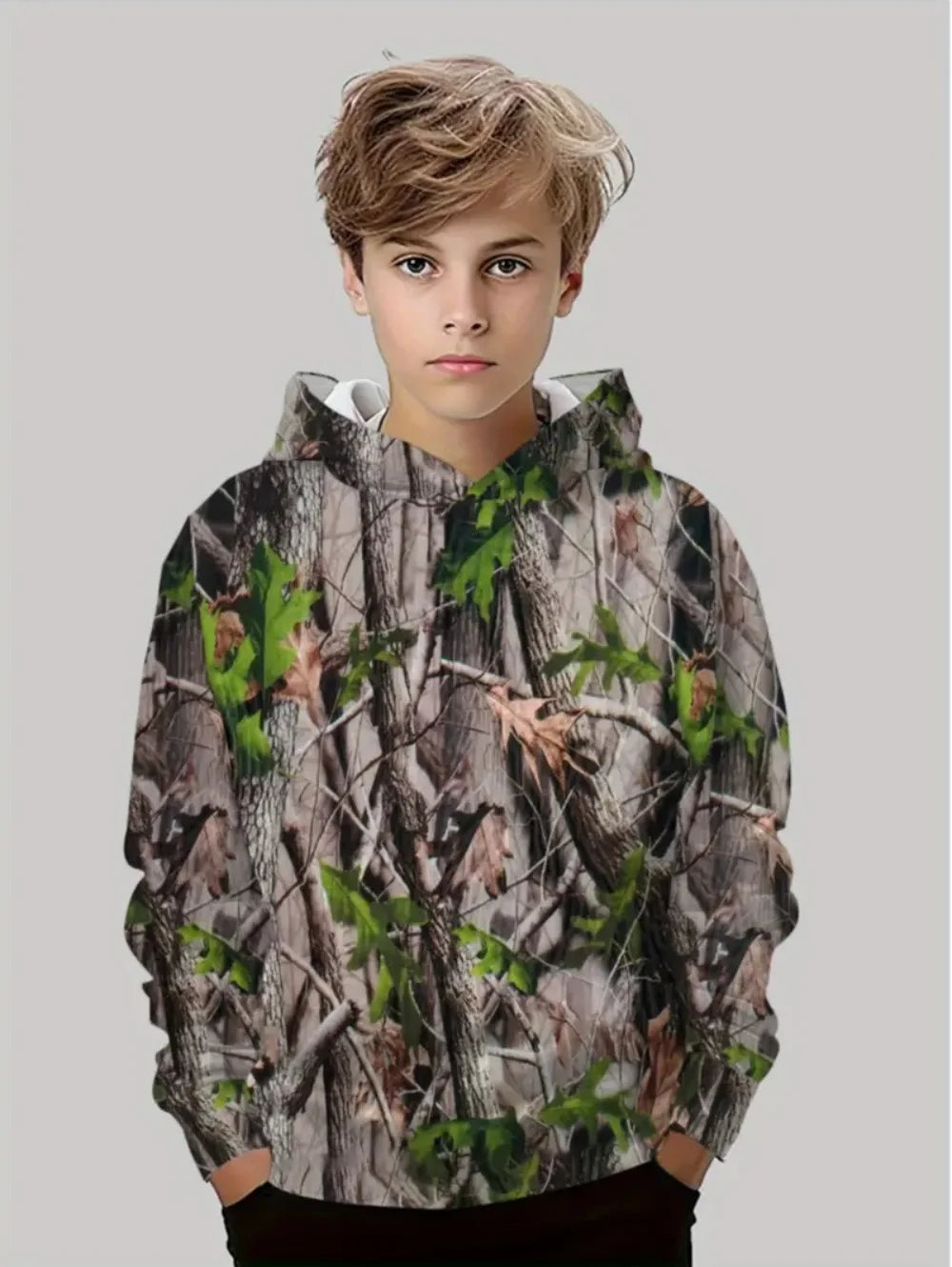 Camouflage Hunting Hoodies Forest Print Boy Clothes Outdoor Sports Long Sleeve Trip Tactical Training Esweatshirt Kids Clothing