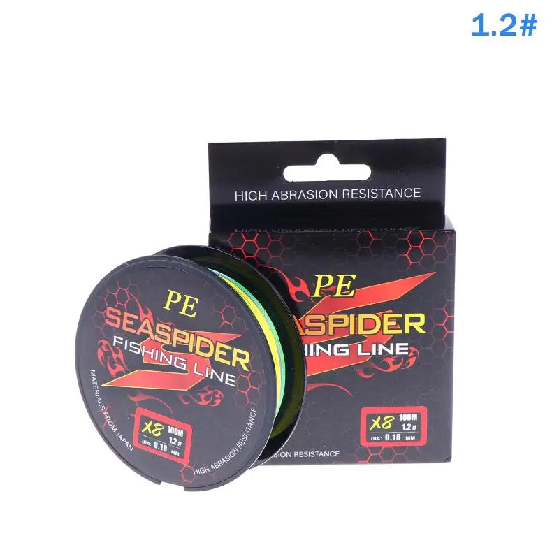 8 Strands 100M PE Braided Fishing Line Multifilament Fishing Lines Sea Wire Fly Carp Braided Line Smooth Carp Fishing Line