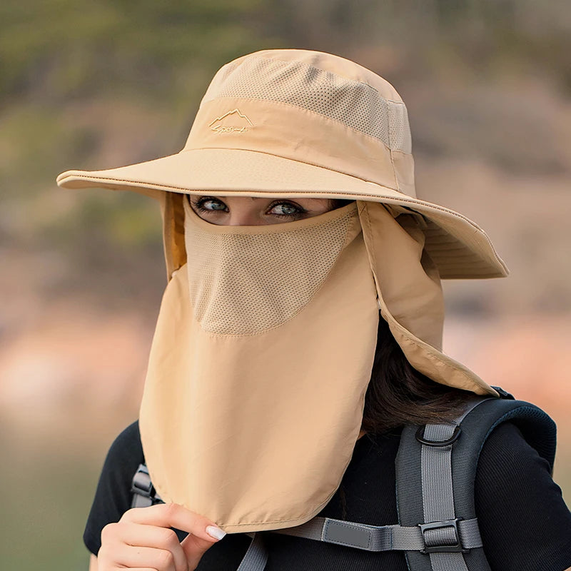 Fisherman's hat, male/womans sun hat, summer outdoor quick drying sun hat, fishing breathable sun hat, female face mask hat