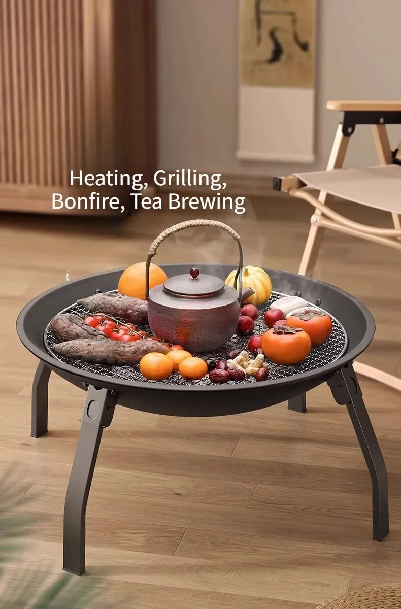 Portable Charcoal BBQ Grill Compact Outdoor Cooking Smokeless Barbecue Grill for Camping Backyard Picnics Family Gatherings