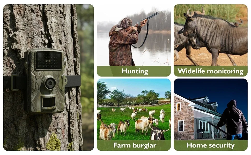 Hunting Trail Camera 1080P Wildlife Activated Trigger Time Infrared Night Vision IP66 Waterproof Hunting Outdoor Wildlife