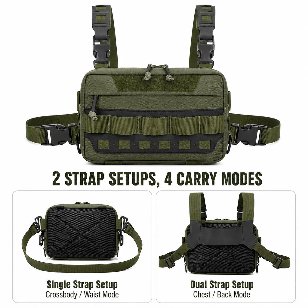 Chest Bag Fishing Waist Bag Fishing Quick Access Lure Fishing Bag Outdoor MOLLE Tackle Bag for Hiking Camping Cycling