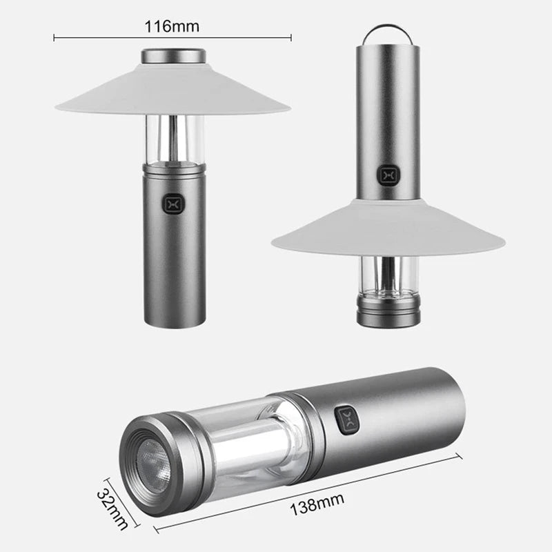 LED Camping Lights Portable Rechargeable Outdoor Waterproof Camping Tent Lamp Multifunctional Emergency Ambient Hanging Light