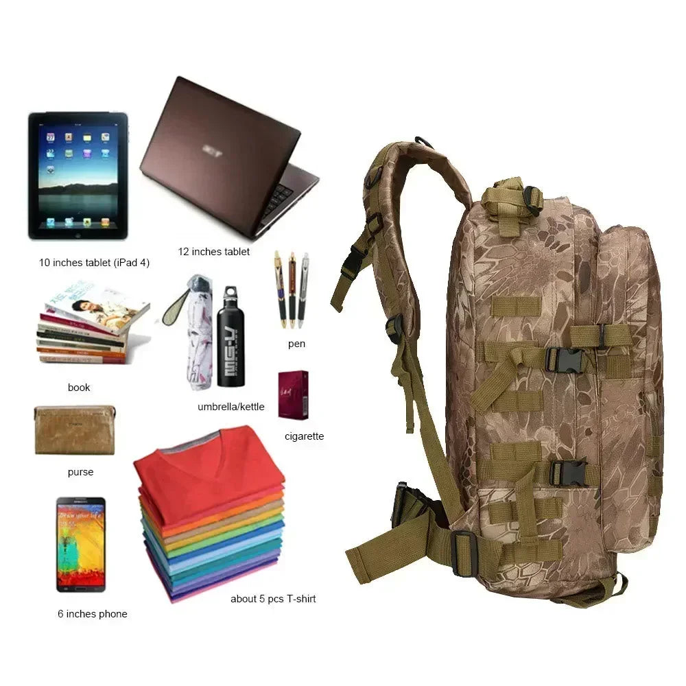 Outdoor camping backpack Waterproof hunting bag Backcountry hunting backpack Large capacity hunting day bag