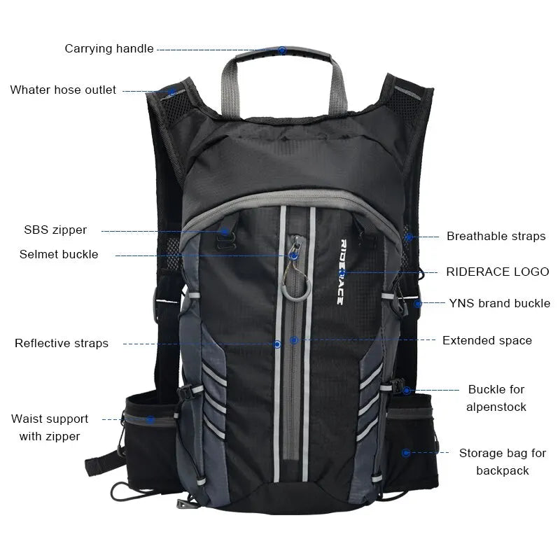 Water Bag Foldable 10L Sport Outdoor Hiking Portable Breathable For Cycling Road Bike Pouch Hydration Backpack