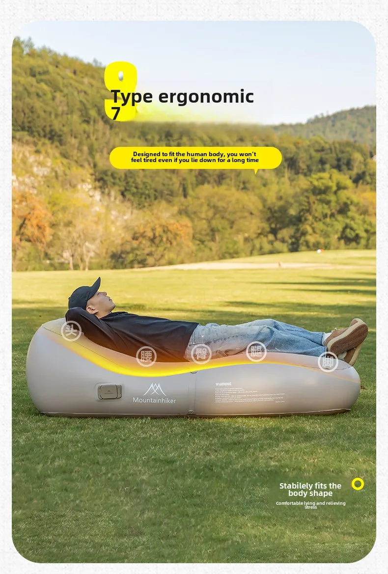 MOUNTAINHIKER Automatic Fast Inflatable Air Sofa Bed  Upgraded Outdoor Portable Air Mattress Lazy Cushion Camping Sleeping Mat