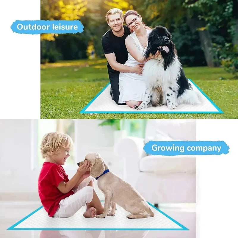 Super Absorbent Disposable Pet Pee Pads - Quick-Dry Dog & Cat Training Diapers, Deodorizing, Cut-to-Size - Multiple Sizes 33×45 / 45×60 / 60×60 / 60×90 cm (13×18, 18×24, 24×24, 24×35 in)