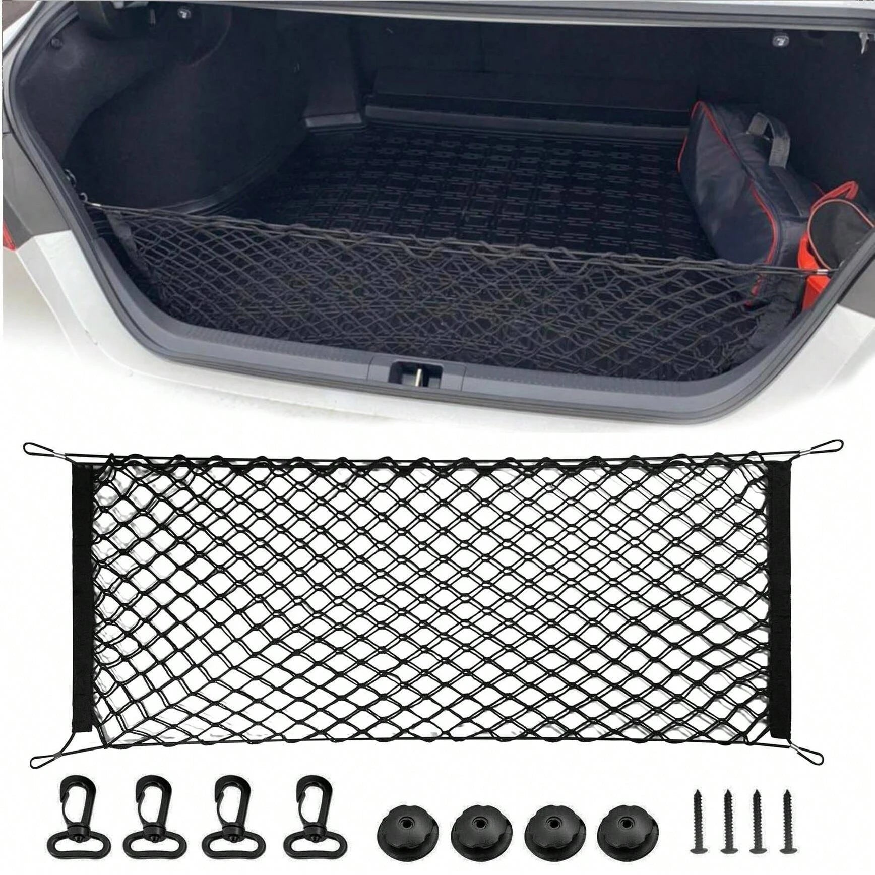 Car Trunk Fence Net Dog Isolation Protection Net Car Mounted Rear Seat Dog Safety Net Sturdy Elastic Pet Fence for Any Vehicle