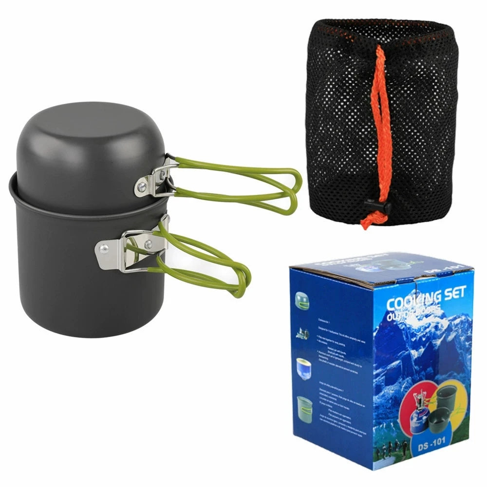 Ultralight Camping Cookware Mess Kit Camping Pot Set Outdoor Cooking Tableware for Hiking Trekking Picnic Fishing Mountaineering