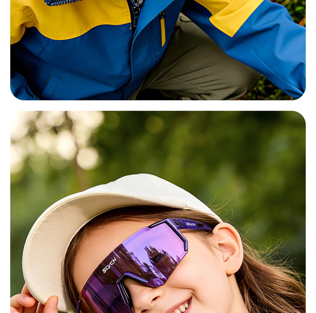 SCVCN Children Sports Glasses Kids Road Bikes Cycling Eyewear Photochromic UV400 Goggles Outdoor Cycling Teenager Sunglasses