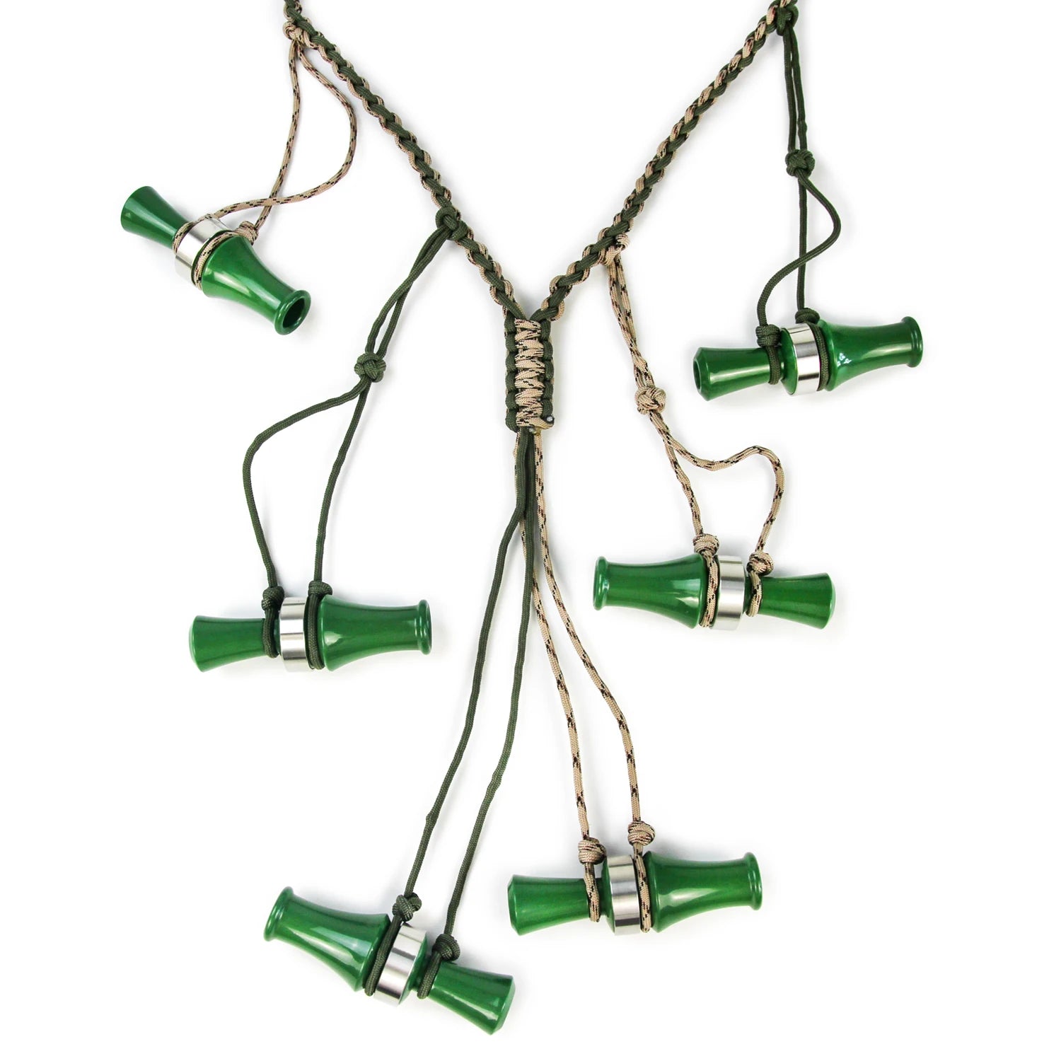 Hunting Decoy Rope Duck Call Lanyard Cord Hunter Game Adjustable 12 Rings Braided Whistle Bird Collar Sling Hunting Supplies New