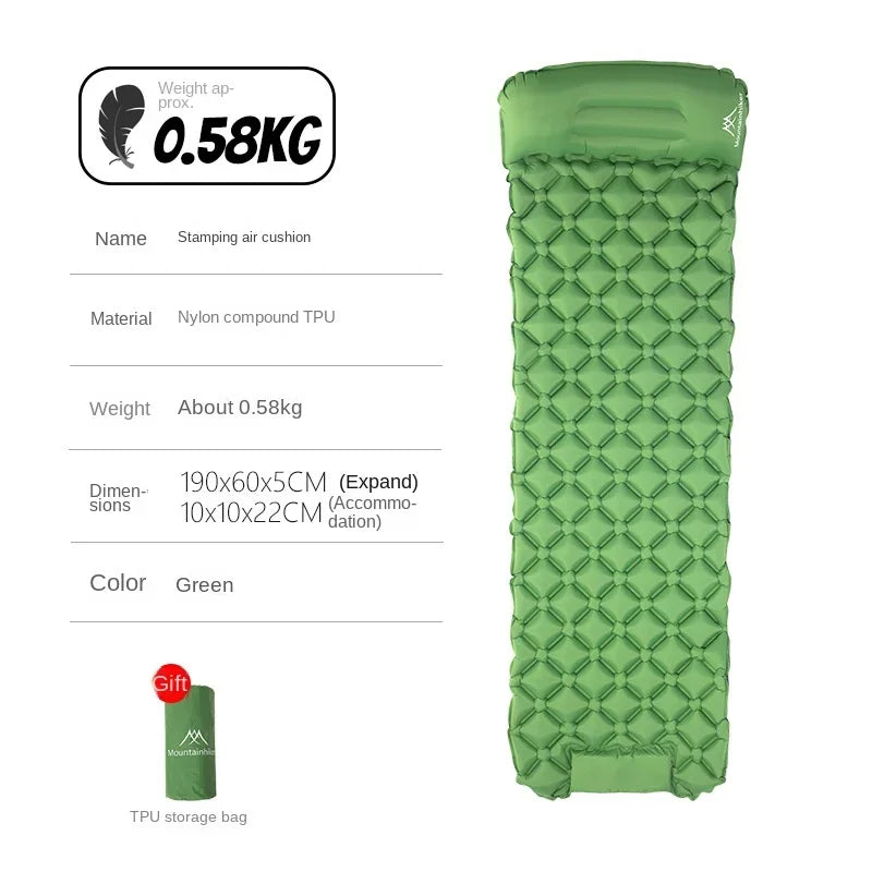 Mountainhiker Ultralight Self-inflating Air Mattress Thicken Sleeping Pad Inflatable Beach Picnic Mat Camping Tent Air Cushion