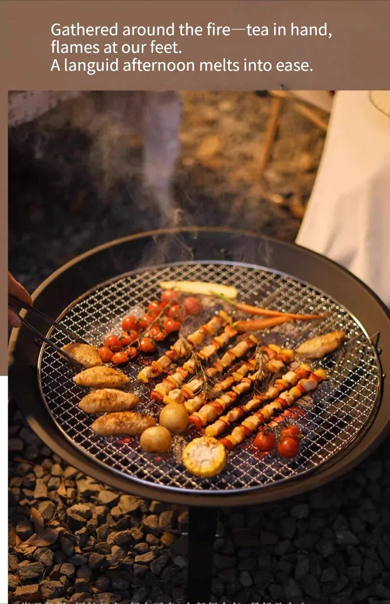 Portable Charcoal BBQ Grill Compact Outdoor Cooking Smokeless Barbecue Grill for Camping Backyard Picnics Family Gatherings