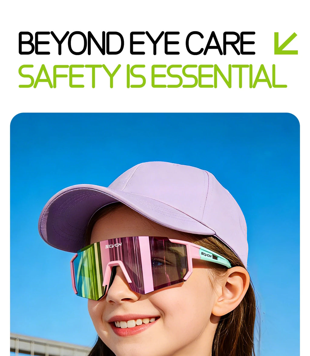 SCVCN Children Sports Glasses Kids Road Bikes Cycling Eyewear Photochromic UV400 Goggles Outdoor Cycling Teenager Sunglasses
