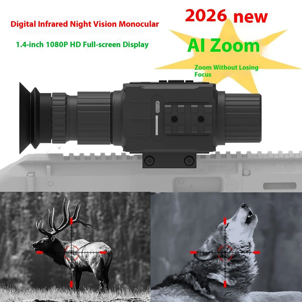 Hunting sight 1.4-inch screen, camera/video, COMS imaging, optical technology 5x magnification, visible up to 400 meters
