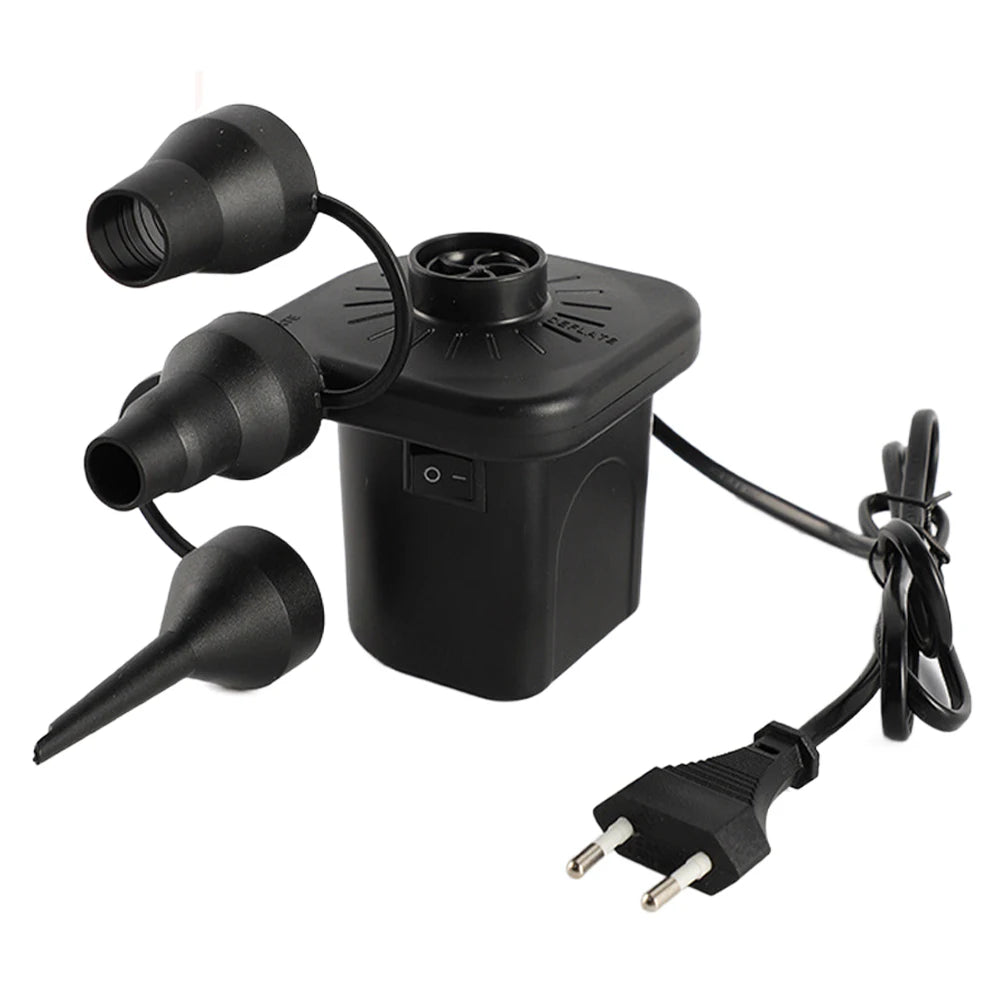 Electric Air Pump with 3 Nozzles Portable Air Mattress Pump Quick-Fill Inflator/Deflator Pumps for Inflatables Air Cushion Bed