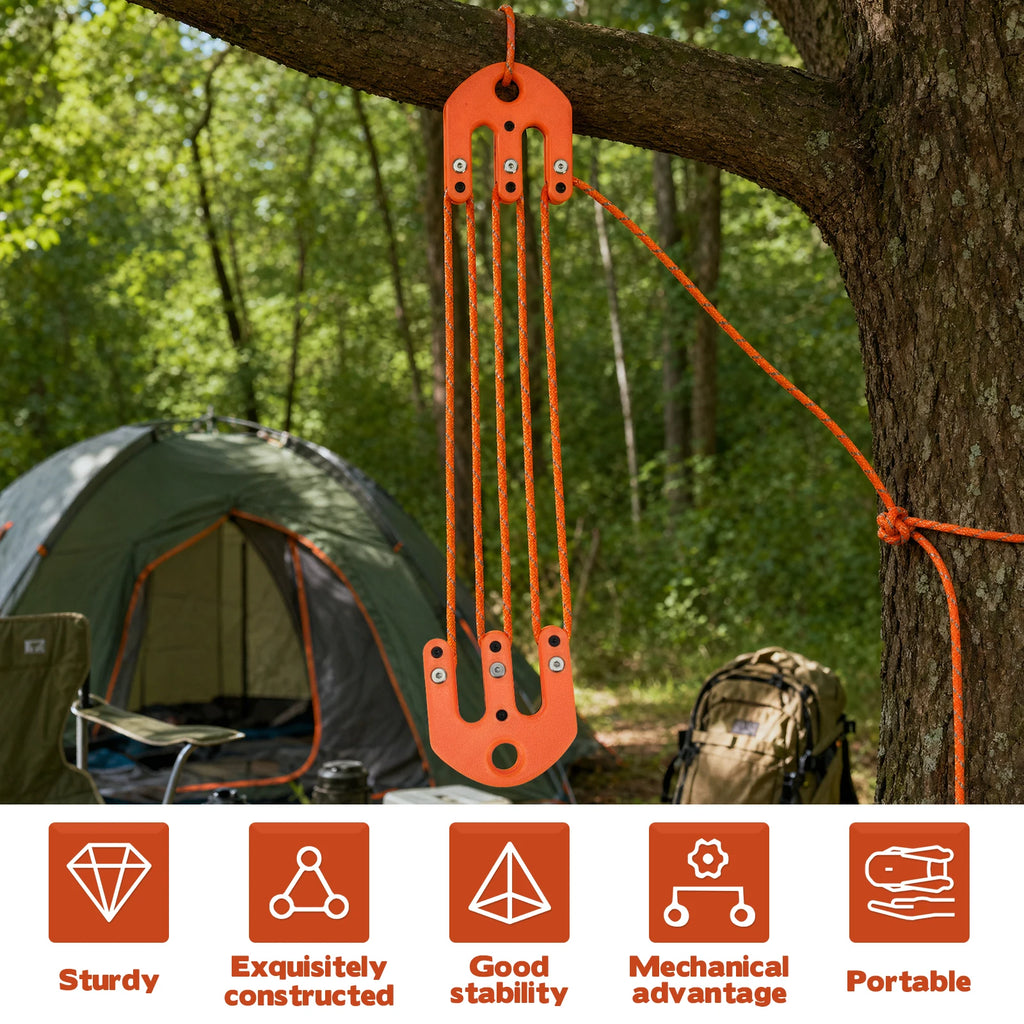 Game Hoist Pulley System Hunting Equipment System Safety Backpack Hanging Lifting Tool Pulley for Hauling Management