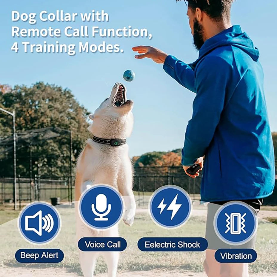 4900ft Dog Training Collar with Remote, 0-10 Safety Gears, IP67 Waterproof Rechargeable e-Collar for Small Medium Large Dogs