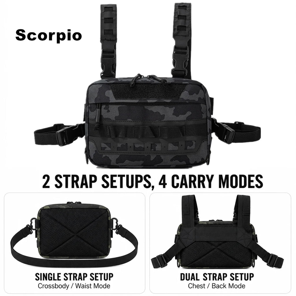 Chest Bag Fishing Waist Bag Fishing Quick Access Lure Fishing Bag Outdoor MOLLE Tackle Bag for Hiking Camping Cycling