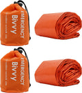 1/2pcs Emergency Sleeping Bag Survival Bag, Portable Waterproof Thermal Bivy Sacks Tac Bivvy Bags,Camping Mylar Sleeping Bag