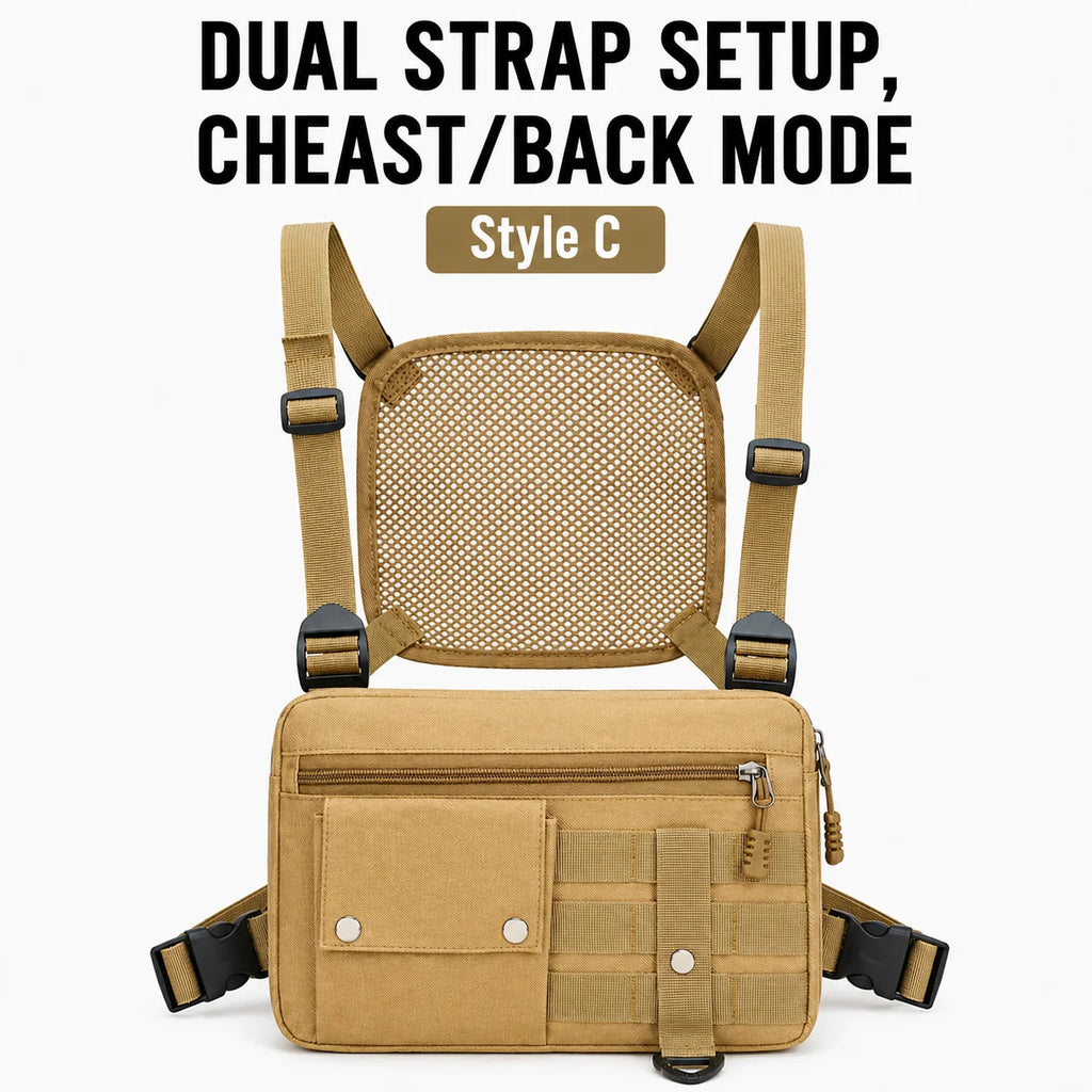 Chest Bag Fishing Waist Bag Fishing Quick Access Lure Fishing Bag Outdoor MOLLE Tackle Bag for Hiking Camping Cycling